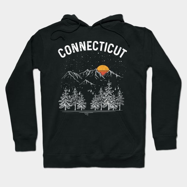 Vintage Retro Connecticut State Hoodie by DanYoungOfficial